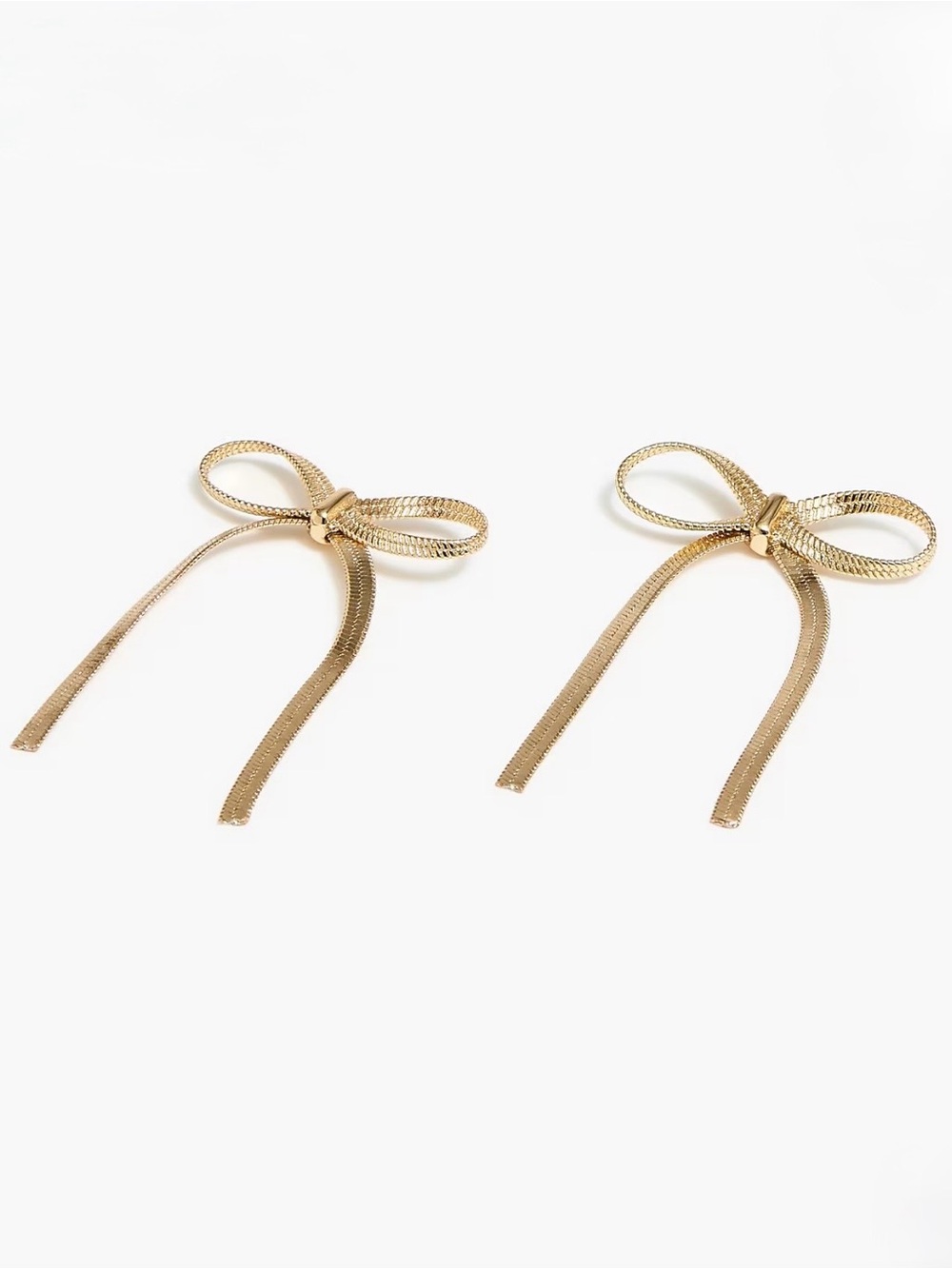 NWT! J. CREW FACTORY Metallic Bow Earrings, Gold - Picture 14 of 14